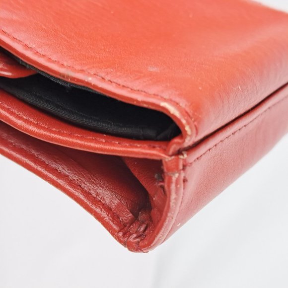 Vintage Fossil Mini Compact Wallet Red Leather - Picture 12 of 16